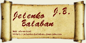 Jelenko Balaban vizit kartica